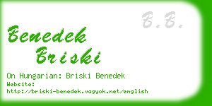 benedek briski business card